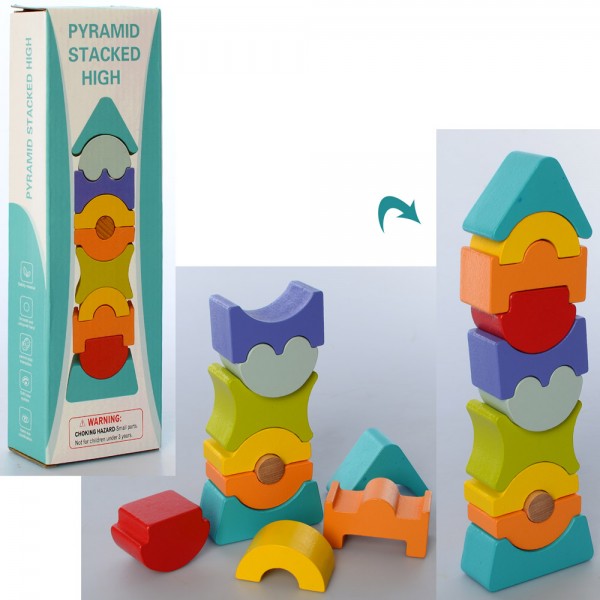 116052 Дерев'яна іграшка Гра MD 2757 пірамідка, баланс, кор., 8-24,5-3,5см.