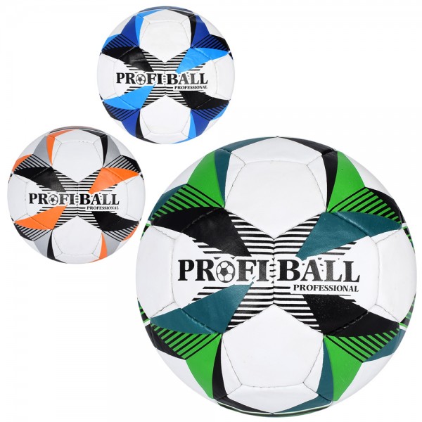 132987 М'яч футбольний 2500-215 розмір 5, ПУ1,4мм, ручна робота, 32панелі, 420-440г, 3кольори, кул.