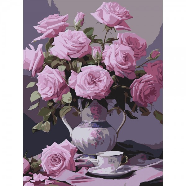 246759 Картина за номерами Strateg Рожеві троянди 30Х40 (SS-1247)