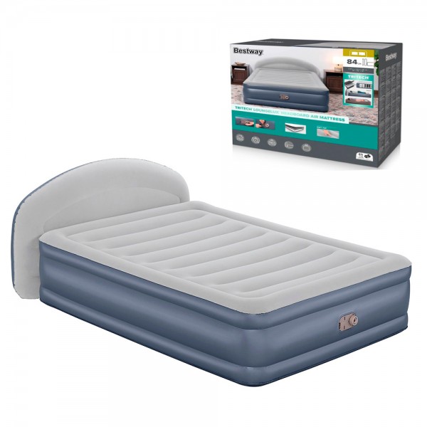 247847 Велюр ліжко BW 671BD, підголів'я, вбудований насос, 220V, до 300кг 229-152-84см,