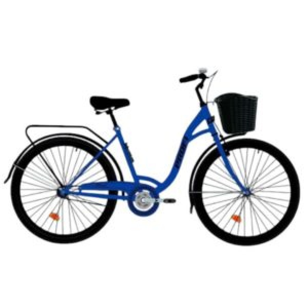247447 Велосипед 28 д. MTB2804-2 (1шт) сталева рама М,багажник, кошик, синій