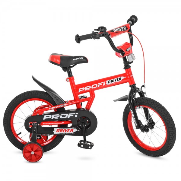 51128 Велосипед дитячий PROF1 12 д. L12112 Driver, дод. колеса, червоний.