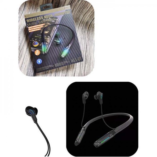 213718 Навушники A55-BT акум., Bluetooth, USB, світло, кор., 16,5-20-3 см.