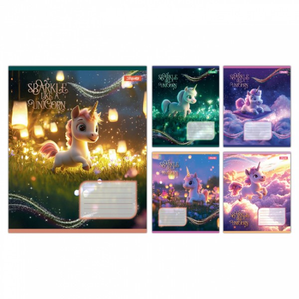 236773 А5/12 кос. 1B Unicorn, зошит учнівський шкільний