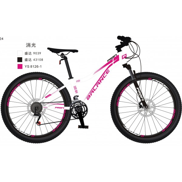 250813 Велосипед PROFI BALANCE 24 д. BL-2404 алюм.рама 11",SKD85%,SHIMANO 21SP,швидк.кол.,промпідш.было-рож