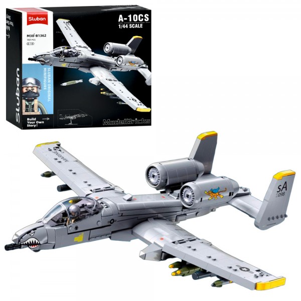 243656 Конструктор SLUBAN M38-B1362 військовий літак, 1:44, фігурка, 701дет, в кор-ці, 30-28,5-14,5см