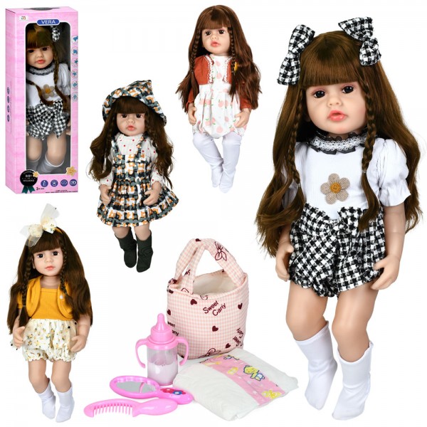 243734 Лялька ST003 підгузок,пляшечка,дзерк.,гребінець,сумка,звук,4 види,на бат.,в кор.