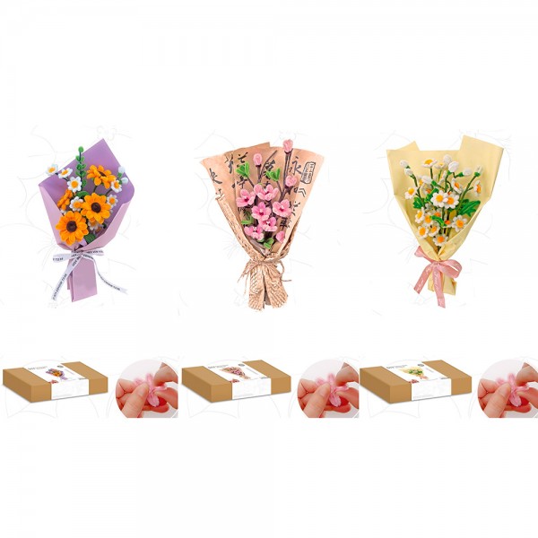 248945 Набір для творчості HZX-955-312-13-15 букет квітів,зроби сам,синельні палички,3види,кор.33,5-18,5-7,