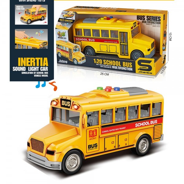 249192 Автобус JS168  інерція,1:20,шкільний, звук, світло, гумові колеса, на бат(табл)кор.24-13-10см