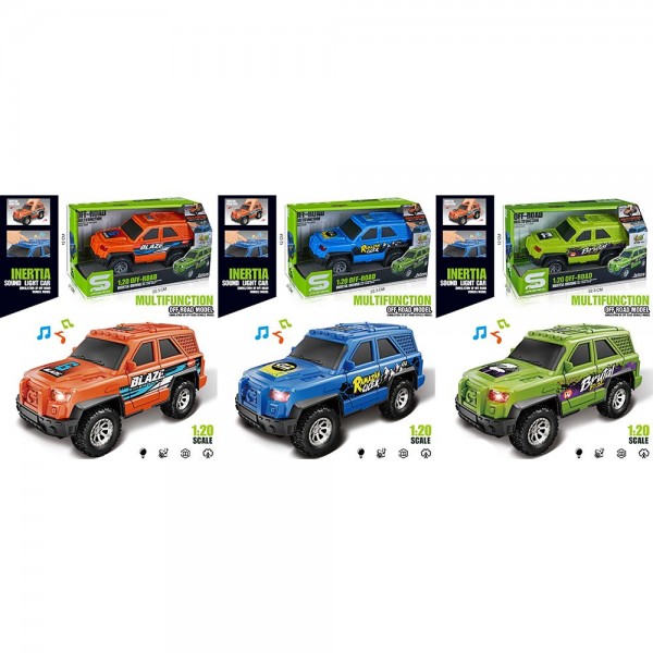 249194 Джип JS166A-6B-6  інерція,18см,1:20,муз,звук світ,гум.колеса,3види,бат.кор.21,5-12-12см