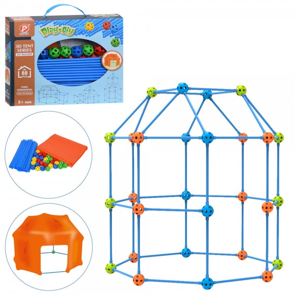 249196 Конструктор 136-2 намет,каркас,тканина160-120см,трубки60ш(31см), з'єднувачі 28шт,88дет