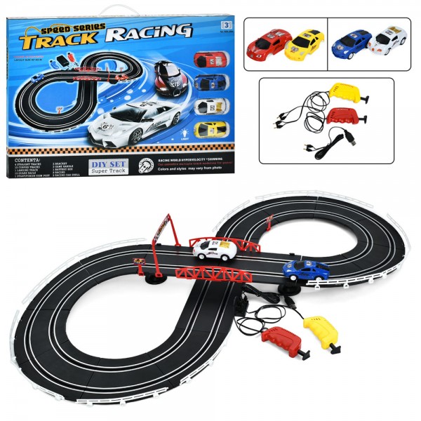 242609 Трек 589-38A на шнурі(пульт 2шт.), машина 2шт., 2 змінні корпуси, мережа/USB, кор., 60,5-44-4,5 см.