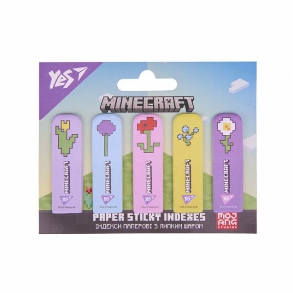 221875 Індекси паперові Yes "Minecraft.Spring", 55*22мм, 100 шт (5x20)