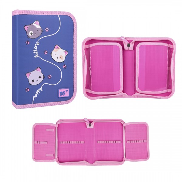 227003 Пенал твердий YES одинарний з двома клапанми HP-04 Meow-Meow