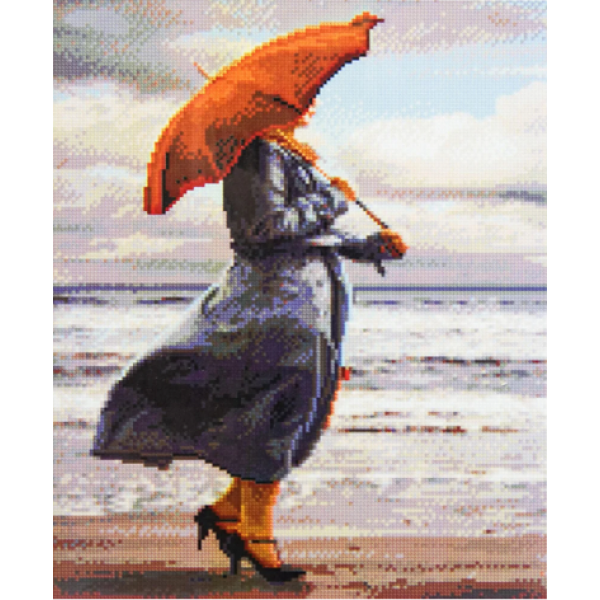 139020 Алмазна картина FA40640 "Леді з червоною парасолькою", розміром 40х50 см