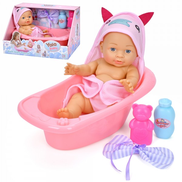 244633 Пупс YL2430N-C  ванна, аксесуари, кор., 33-19-21 см.