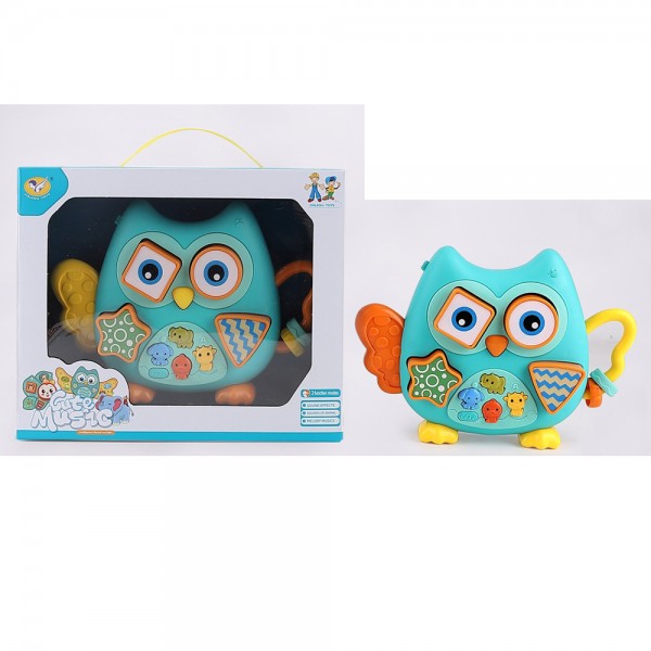 244027 Піаніно 855-160A сова, музика,звуки тварин,світло,3 режими,сортер(4фігури),2 реж.гуч.,на бат.,в кор.