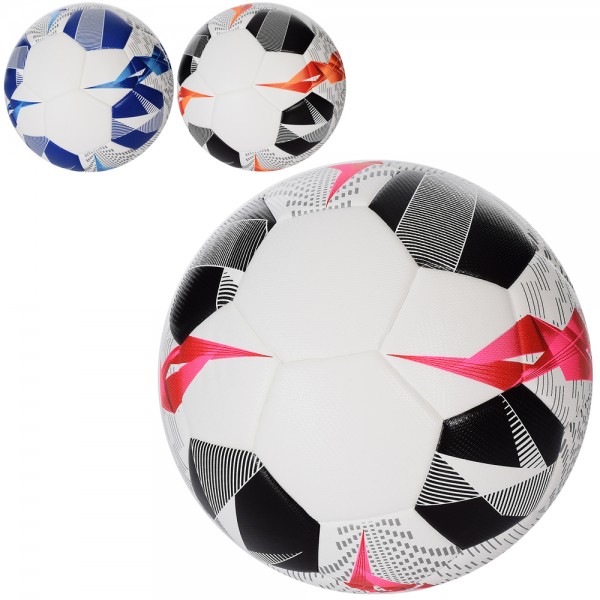 139693 М'яч футбольний MS 3427-2 розмір 5, PU, 400-420г, ламінов., сітка, голка, 3 кольори, кул.