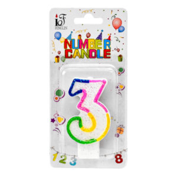 162827 Свічки-цифри для торта "3" R90091