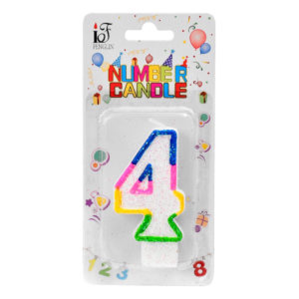 162828 Свічки-цифри для торта "4" R90092