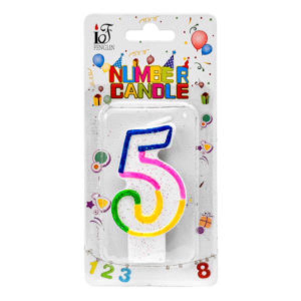 162829 Свічки-цифри для торта "5" R90093