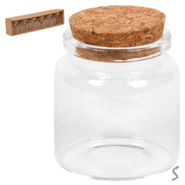 247615 Баночка з корковою кришкою 6шт/уп 50мл R34238-6