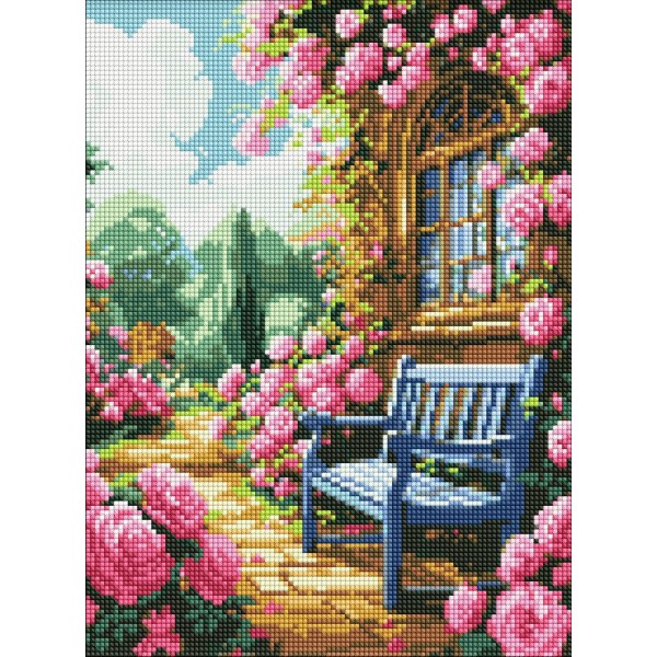 247548 Набір з алмазною мозаїкою без підрамника "Квітковий сад" 30х40см