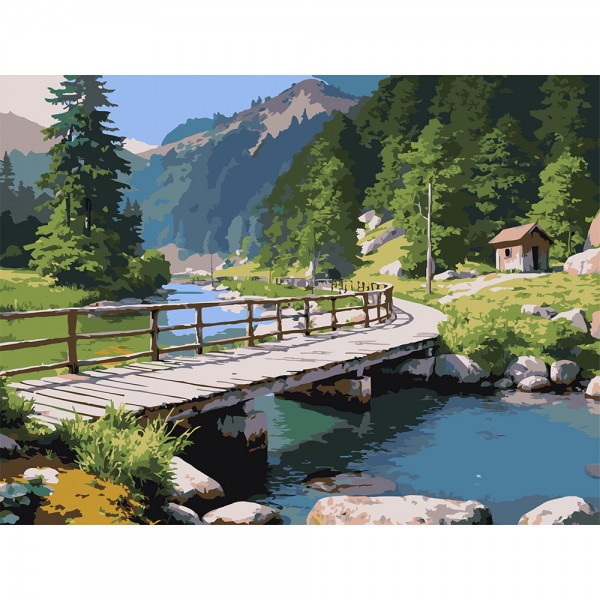 246771 Картина за номерами Strateg Міст над рікою 30Х40 (SS-1276)