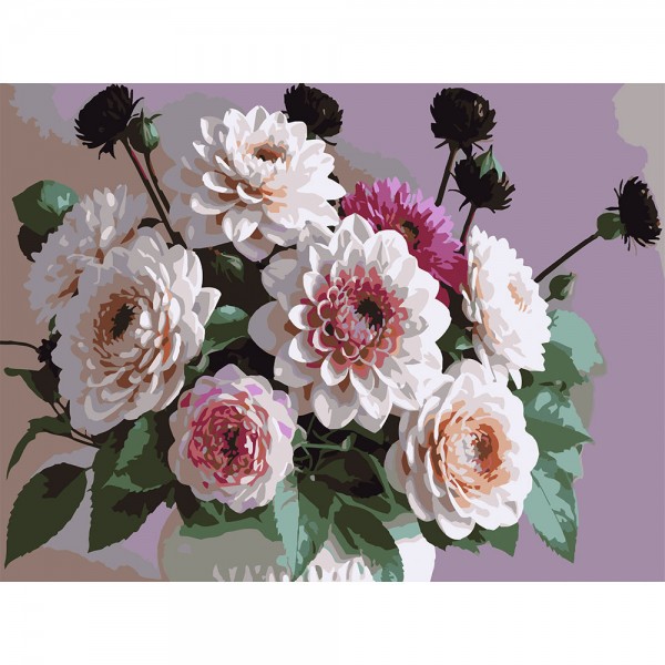 246775 Картина за номерами Strateg Квіти у кошику 30Х40 (SS-1281)