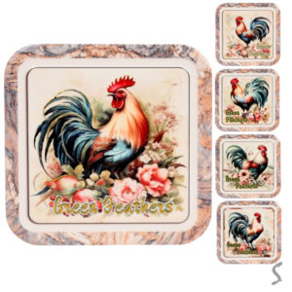 256340 Підставка під гаряче "Green feathers" 16см R40539