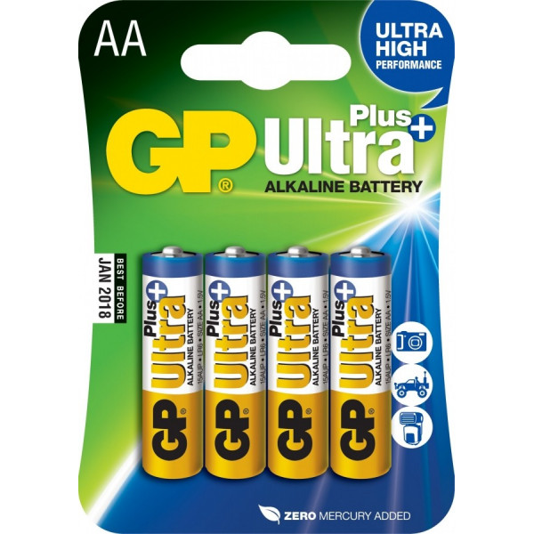 4877 Батарейка GP ULTRA + ALKALINE 1.5V 15AUPHM-2UE4 лужна, LR6, AA