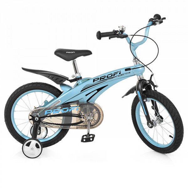 48842 Велосипед дитячий PROF1 16 д. LMG16121 магнієва рама, дод. колеса, блакитний.