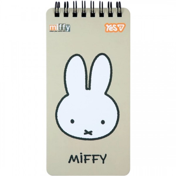 251603 Блокнот Yes 80x160 мм, 60 арк. подв. спіраль "Miffy Beige", клітинка
