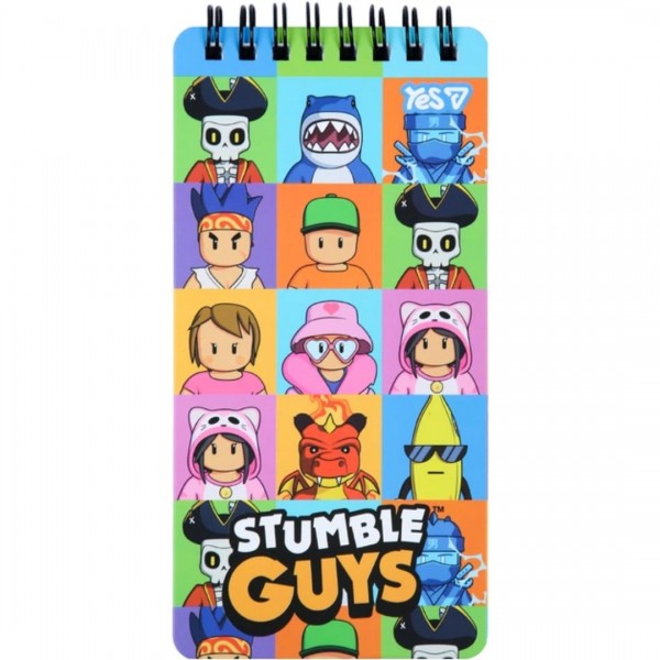 251604 Блокнот Yes 80x160 мм, 60 арк. подв. спіраль "Stumble Guys Heroes", клітинка