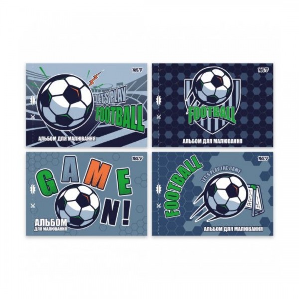 251593 Зошит для малювання Yes А4 12арк. скоба, з перфорацією (Football)