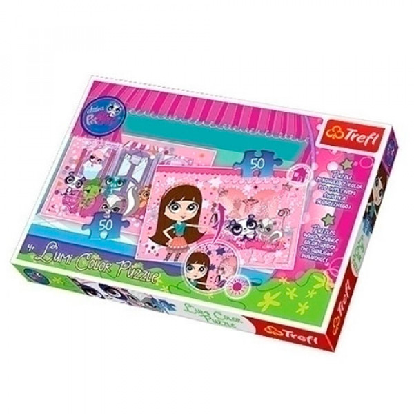 15030 Пазл 2x50 Lumi Color - Домашні звірятка / Hasbro, Littlest Pet Shop, 16502