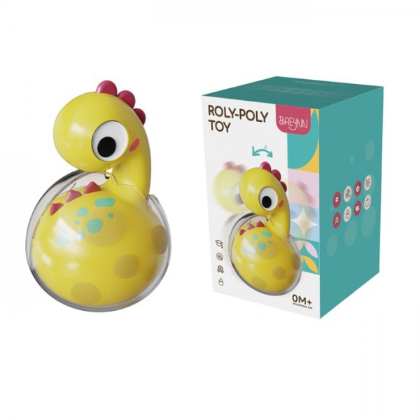 249793 Неваляшка BY2501  динозавр, 14см, звук, в кор-ці, 9-14,5-9см