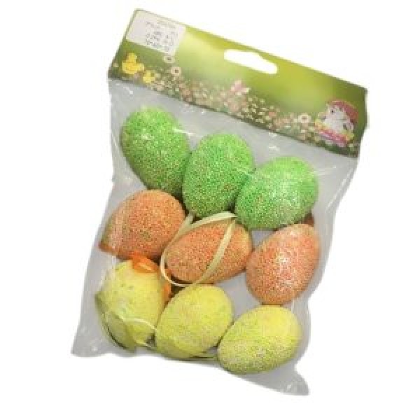 254237 Декор великодній "Easter eggs" 9шт/уп 3*5см, R40472