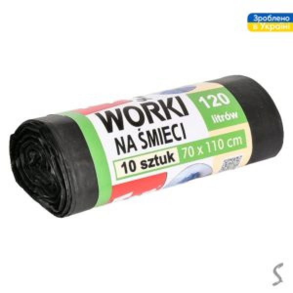 259223 Пакети для сміття надміцні TOP PACK 120л 10шт/уп 70*110см TP4-103-1