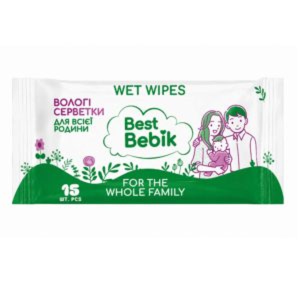 259228 Серветки вологі для дітей Best Bebik 15 шт/уп EG-1000583