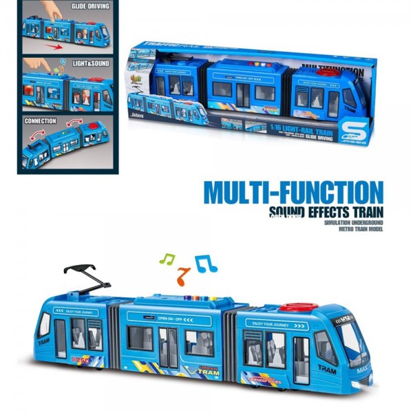 249230 Трамвай JS164B інерц,1:16, звук,світ,відчиняються двері,бат.кор. 44,5-13-9см