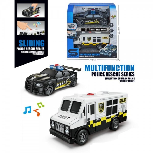 249221 Транспорт спецслужб JS235-10 інерція,1:24,поліція,звук,світ,гум.кол.бат.кор.19,5-22,5-8,5см
