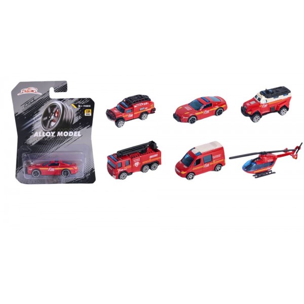 263050 Машинка BE6890-9 метал, пожежний транспорт, 1:64, 6 видів, лист