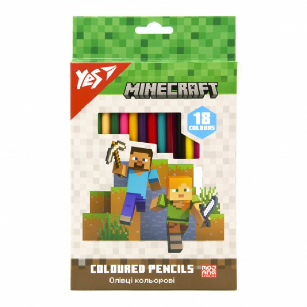 221906 Олівці кольорові Yes 18 кол. "Minecraft"