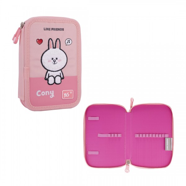 227007 Пенал твердий YES подвійний HP-01 Line Friends Pretty Choco and Cony