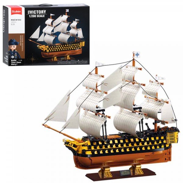 250082 Конструктор SLUBAN M38-B1552 корабель, Victory, 1:200, фігурка, 1075 дет., кор., 45,5-33-12,5 см.