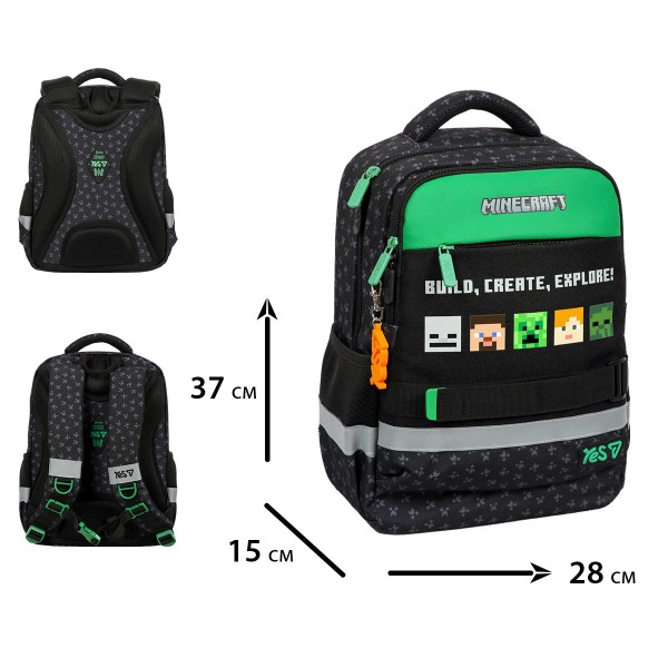 251310 Рюкзак шкільний Yes S-52S Ergo Minecraft Reality