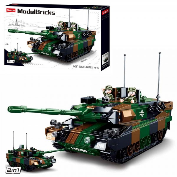 110432 Конструктор SLUBAN M38-B0839 "Model Bricks": Основний бойовий танк Леопард 2А5, 766 дет.