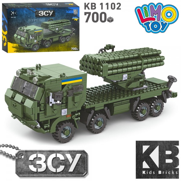 154233 Конструктор KB 1102 військова техніка, 700 дет., кор., 30-22,5-7 см.