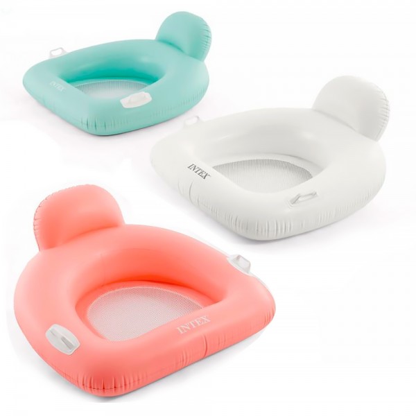 249093 Плотик 56801 пляжне надувне крісло, 114х107см, навантаж.до 100кг, дно-сітка, 2 повітряні кам.,2ручки